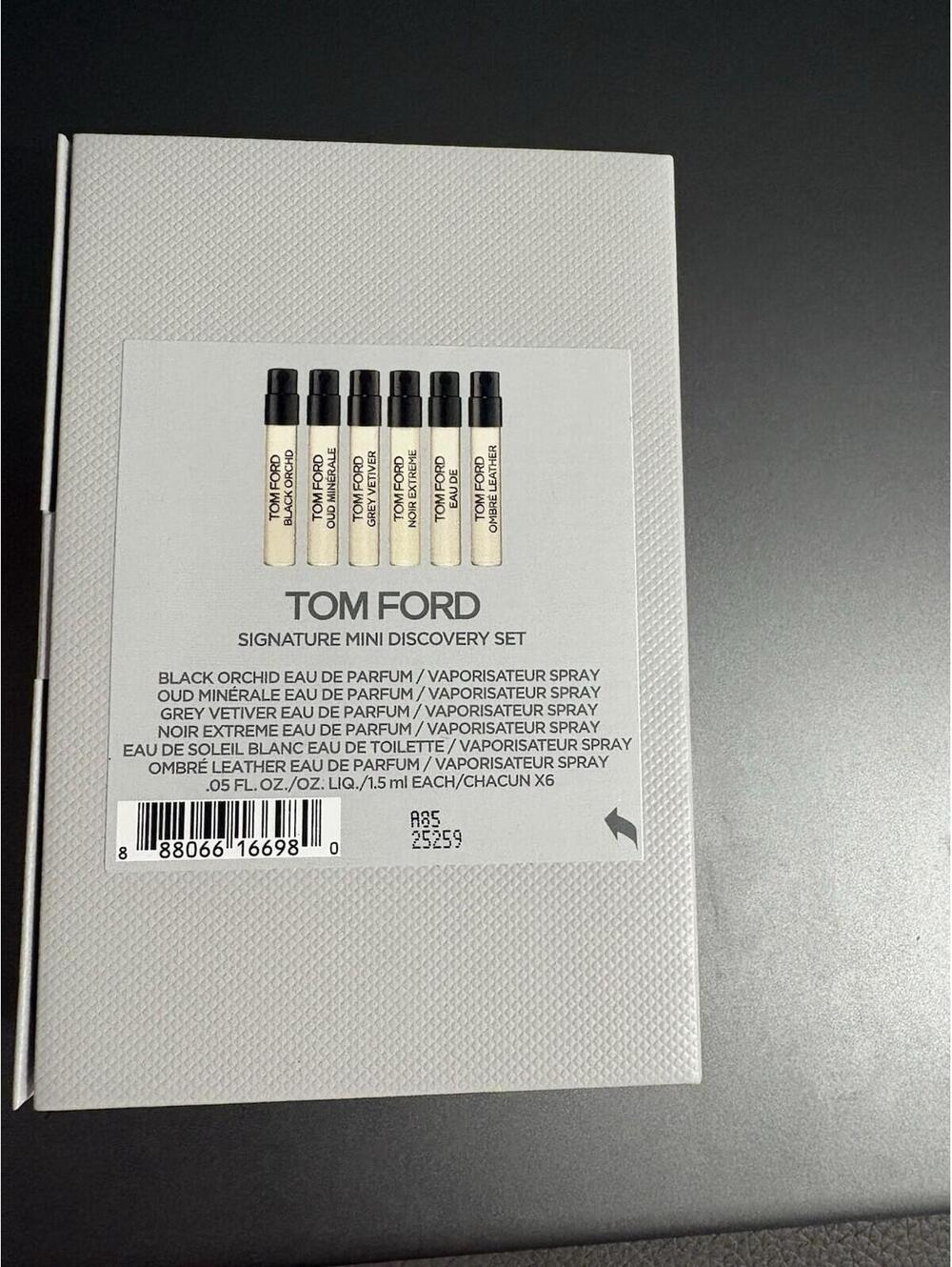 Tom Ford Fragrance Sample Signature Mini Discovery Set 0.05 Oz. / 1.5mL Each